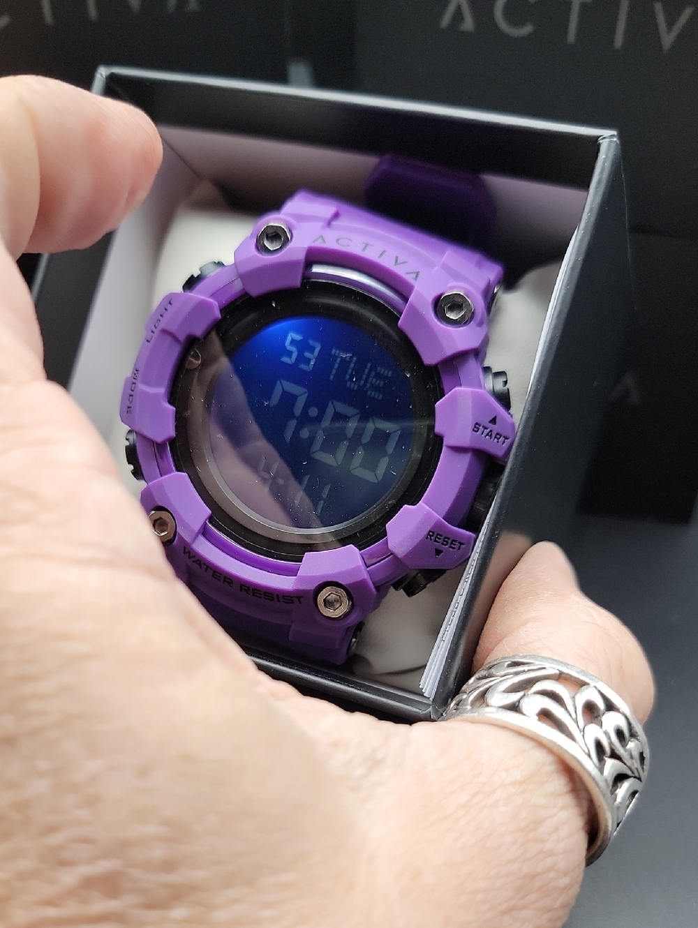 NWT Activa ACW1968-012 Kadron X Invicta Digital Men's Purple Sports Watch - 53mm - Picture 4 of 8